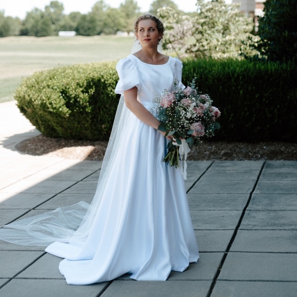 Satin Wedding Dress - Picture 1 of 6